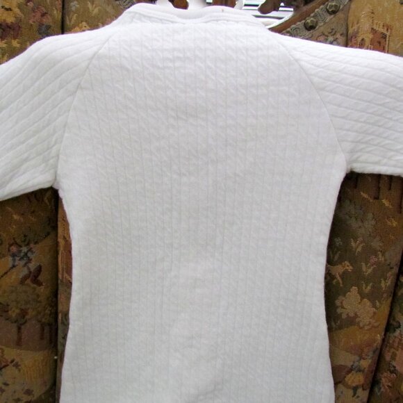 WHITE BABY LONG SLEEVE ONESIE, VINTAGE COTTON w SNAPS, 12 M, BABY STEPS, EUC - Picture 5 of 8